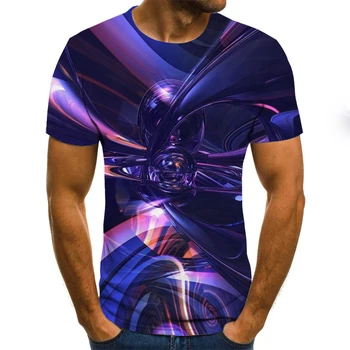 2020 nou casual pentru bărbați T-shirt de moda de vară cu mânecă scurtă 3D rotund gât topuri model vizual tricou supradimensionat de sex masculin T-shirt 3
