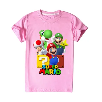 2021 Nou Copil Îmbrăcăminte pentru Copii Super Mario cu mânecă scurtă Mario Bros tricou coreean Topuri Drăguț Tee Lenjerie Moale Camasa Casual