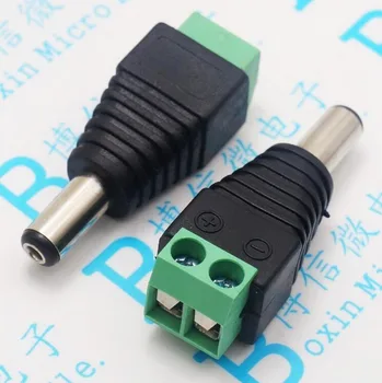 20buc DC plug de sex Masculin DC Conector 2.1 mm x 5.5 mm 5.5*2.1 mm Șurub de Fixare Tip DC Adaptor pentru conexiune benzi cu led-uri