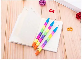 60pcs/lot Flexibil flexibil creion pentru elevi de scris , colorat bloc creion pentru copii, scoala de staționare