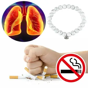 8mm Margele Brățară de Vindecare Piatra Naturala Bratari Refuza Nicotina Renunțe la Fumat Brățară Bărbați Femei Anti-anxietate Elastic Bijuterii
