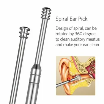 8pcs Alege Ureche de Curățare Set de Îngrijire a Sănătății Instrument de Urechi Wax Remover Curat Ureche Lingura de Curățare Urechi Chiuretă Kit Ureche de Îngrijire Instrument Ureche Lingura