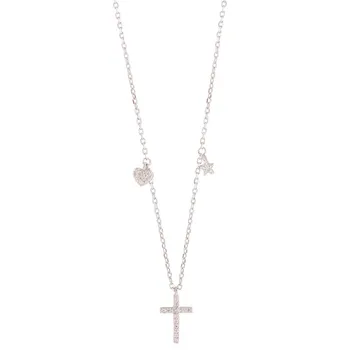 925 Sterling de Argint Colier Lanț Pentru Femei crucea chocker Moda Nunta Logodna Bijuterii cadou en-gros