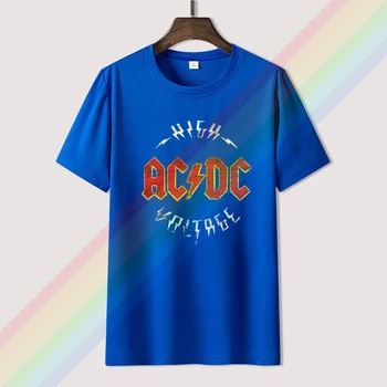 AC&DC Logo-ul de Înaltă Tensiune T-shirt AC&DC Tricou de Mare Calitate Amuzant Vara-Negru de Bumbac Mâneci Scurte, O-Neck Tee Shirt