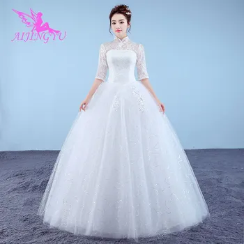 AIJINGYU 2021 printesa Personalizate noi de vânzare fierbinte ieftine minge rochie de dantelă sus înapoi formale rochii de mireasa rochie de mireasa WK834 1