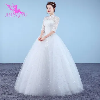 AIJINGYU 2021 printesa Personalizate noi de vânzare fierbinte ieftine minge rochie de dantelă sus înapoi formale rochii de mireasa rochie de mireasa WK834 2