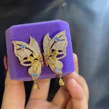 Bilincolor Moda zircon Fluture Cercei pentru Femei