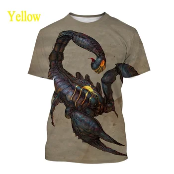 Bărbați Imprimate T-shirt de Personalitate de Moda Carnivor Scorpion 3D Unisex Casual Gât Rotund Animal cu mânecă Scurtă