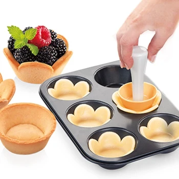 Creative Tort Ceașcă de Coasere Model 6-Cupa Tort de Biscuiti Mucegai Set Săpat Găuri Dispozitiv Bucătărie Acasă DIY Două piese Bakeware Instrument