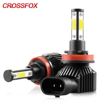 CROSSFOX led H11 H9 H8 LED HB3 9005 9006 HB4 H7 Far Auto Kit Becuri Auto 12V 24V 4 partea Lampa Ridicat Scăzut de fază 360 de Grade