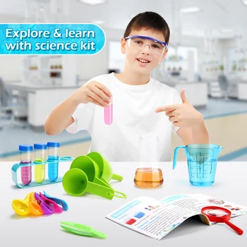CĂLIMARĂ 28 Buc Experiment științific Set de Jucării lucrate Manual Experiment științific Kit de Învățământ Experimente Chimice Pentru Copii Jucarii Copii