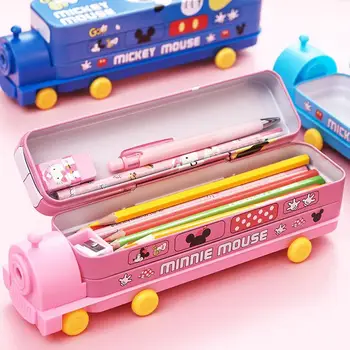Disney Locomotiva Papetărie Cutie Masina De Autobuz De Desene Animate Pentru Copii, Băieți Și Fete Grădiniță Creion Cutie De Depozitare Caz Creion Creion Sac