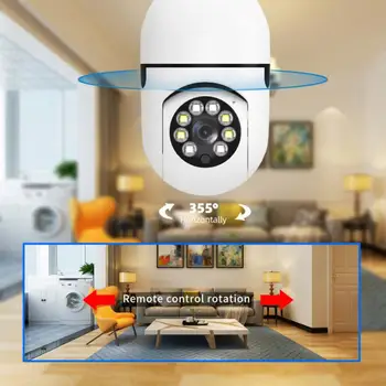 E27 Bec de Supraveghere Camera Viziune de Noapte Plin de Culoare Automată a Omului de Urmărire Video de Interior Security Monitor 1080P Wireless Wifi