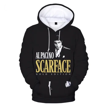 Filmul Scarface 3D Print Hoodie Jachete Tony Montana Imprimare Harajuku Streetwear Hanorace Barbati Femei de Moda Casual, Cool Pulover 1