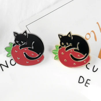 Fructe Cat ace de Rever Cat de Dormit Broșe Rucsac-Sac de Pălărie Jachete de Piele Accesorii Kitty Bijuterii Cadou pentru doamna Pisica 2
