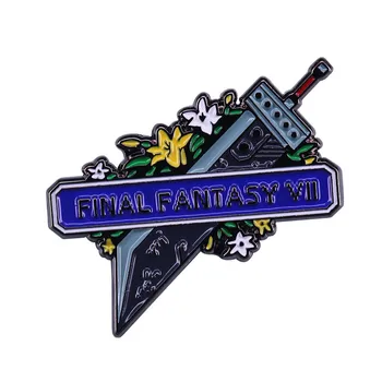 Joc Final Fantasy 7 VII Cloud Strife Armă Buster Desene animate Sabia de Metal de Cupru Emailat Haine de Rever Sac Insigna Broșă Pin