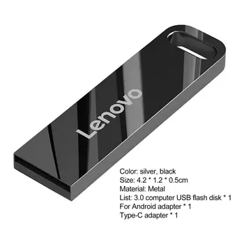 Lenovo U Disc USB3.0 Metal Unitate Flash USB de 128GB, 256GB 64GB Viteza Mare X5000M Pendrive pentru SmartPhone/Tableta/PC 32GB 16GB 5