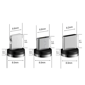Magnetic Conectați Cablul Micro USB de Tip C, Prize de Încărcare Rapidă Pentru iPhone 8 Pini Magnet Încărcător Adaptor Pentru iPhone, Samsung, Huawei