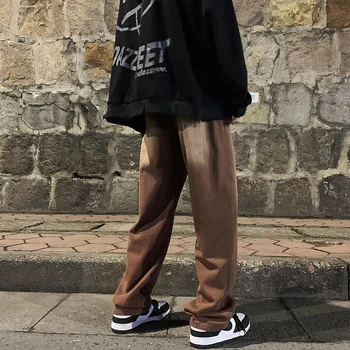 Maro Blugi Largi de Oameni de Moda Retro Casual Wide-leg Blugi Barbati Streetwear Vrac Hip Hop Direct Pantaloni Denim Pantaloni Barbati M-2XL