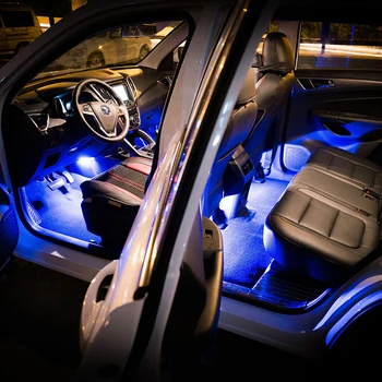 Masina de 12V Decorative de Interior Lumini Ambientale Lampa RGB LED Strip Loc Ușa Bord Podea DIY Kit Accesorii Auto Caravana RV ATV-uri