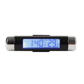 Masina Digital LCD Ceas de Afișare a Temperaturii Termometru Auto Ceas Electronic cu Termometru LED Backlight Accesorii Auto 2 in 1 2