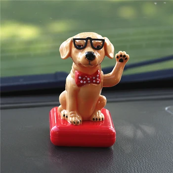 Masina Ornamente Decor 1 Bucată de Energie Solară Swinging Câine Interior Masina tabloul de Bord Masina Jucărie de Modelare Câine Papusa Cadou