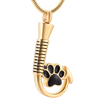 Memorial Bijuterii Undiță Labe Chamrs Pisică Câine Urna din Oțel Inoxidabil de Incinerare Colier cu Kit de Umplere