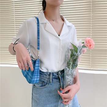 Moda Femei Șifon Bluza De Vara Tricou Maneca Scurta Bluze Alb V Gât Topuri Stil Coreean Haine Office Doamnelor #J35