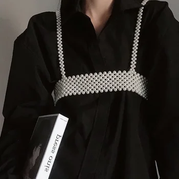 Moda Pearl Elastic Femei Curea Corset De Lux De Designer Ham Pentru Rochie Talie Lanț De Corp Accesorii