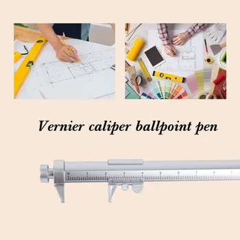 Multifuncțional din Plastic 1mm Etrier Pen Papetărie Bilă de Plastic Cadou de Papetărie Șubler cu Vernier Roller Pix cu Bilă