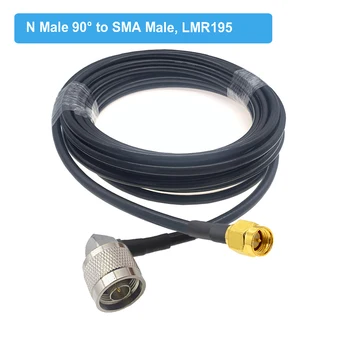 N Bărbat Unghi Drept la SMA Barbat de 90 de Grade Plug LMR195 Cablu Coaxial RF 50 Ohm 50-3 Coadă 3G 4G 5G LTE prelungitor Jumper
