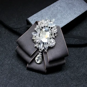 Noi Top Barbati lucrate Manual Papion Formale Rochie de Banchet de Nuntă Gazdă Rochie de Seara Cristal Panglică coreean Ciucure Diamant Papion
