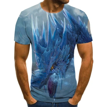 Noul Mare Dimensiune pentru Bărbați T-Shirt 2021 Vara Imprimate 3D de Top de Moda T-Shirt O-Gât cu Mânecă Scurtă Casual Drumul T-Shirt 1