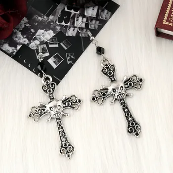 Satana Cruce Legăna Cercei Pentru Femei Cadou Punk Goth Epocă Cruci Hoop Cercei bijuterii Gotice