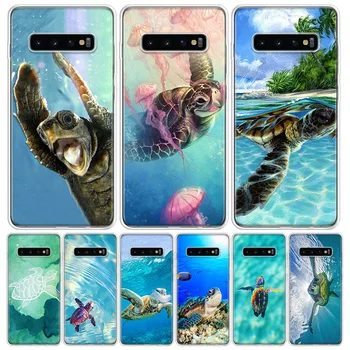 Sea Turtle Aqua Caz de Telefon Pentru Samsung Galaxy S10 Lite S20 FE S21 Ultra S9 S8 S7 Edge Plus J4 J6 J8 Art Coque Fundas de Imprimare