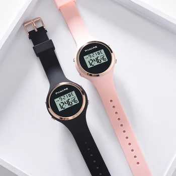 Simplu Femei Ceasuri Silicon Negru Ceas Sport Pentru Femei S Impermeabil Șoc Alarmă cu LED-uri Fete Ceasuri Digitale Femei Reloj Mujer