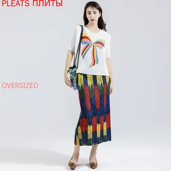 Toate-meci Moda coreeană Neregulate de Design T-shirt Miyake Cutat cu mânecă Scurtă Temperament Vrac Top Femei PLIURI Supradimensionate