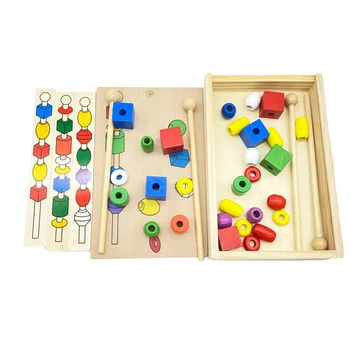 Treeyear Montessori pentru Copii Jucarii Educative din Lemn Colorat Forma de Stick ștrasuri din Mărgele Jucarii si Cadouri pentru Copii 1
