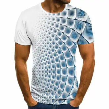 Trei-dimensional vortex Barbati Tricou 3D Imprimate de Vară O-Gât de zi cu Zi Casual Amuzant tricou