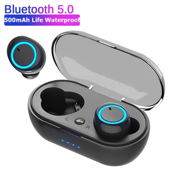 TWS Y50 Bluetooth Căști fără Fir, Căști de Anulare a Zgomotului Căști HIFI Stereo Sport Căști Pentru iPhone Smartphone Xiaomi 3