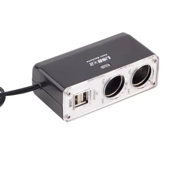 Universal USB 12V/24V 2 Mod de Bricheta Auto +LED intrerupator Priza Auto Splitter Încărcător vehicul bricheta adaptor Univers 0