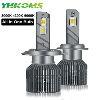 YHKOMS 3 Culori Canbus H1 H4 H7 LED Faruri Masina 3000K 4300K 6000K H8 H9 H11 9005 HB3 HB4 9006 Auto Lumina de Ceață Lămpi 20000LM 12V